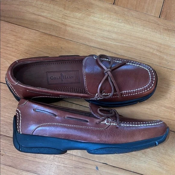 Cole Haan Country Mens Size 9 M Brown Leather Made in Mexico Slip On Shoes - Picture 5 of 8